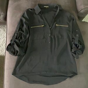 Black and gold long sleeve top